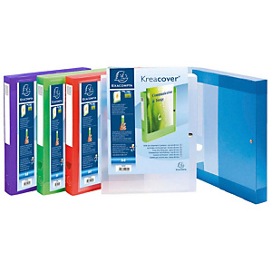 Exacompta Kreacover®, Carpeta de proyectos, A4, polipropileno, portada personalizable, 350 hojas, lomo 40 mm, colores surtidos Exacompta Kreacover®, Carpeta de proyectos, A4, polipropileno, portada personalizable, 350 hojas, lomo 40 mm, colores surtidos