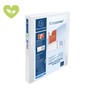 Exacompta Kreacover® Raccoglitore ad anelli, A4 Maxi, 4 anelli a D da 30 mm, 275 fogli, Copertine e dorso personalizzabili, Cartoncino con polipropilene, Bianco Exacompta Kreacover® Raccoglitore ad anelli, A4 Maxi, 4 anelli a D da 30 mm, 275 fogli, Copertine e dorso personalizzabili, Cartoncino con polipropilene, Bianco