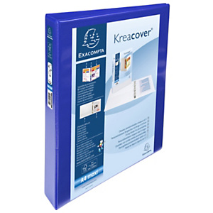 Exacompta Kreacover® Raccoglitore ad anelli, A4 Maxi, 4 anelli a D da 30 mm, 275 fogli, Copertine e dorso personalizzabili, Cartoncino con polipropilene, Blu Exacompta Kreacover® Raccoglitore ad anelli, A4 Maxi, 4 anelli a D da 30 mm, 275 fogli, Copertine e dorso personalizzabili, Cartoncino con polipropilene, Blu