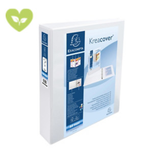 Exacompta Kreacover® Raccoglitore ad anelli, A4 Maxi, 4 anelli a D da 40 mm, 370 fogli, Copertine e dorso personalizzabili, Cartoncino con polipropilene, Bianco Exacompta Kreacover® Raccoglitore ad anelli, A4 Maxi, 4 anelli a D da 40 mm, 370 fogli, Copertine e dorso personalizzabili, Cartoncino con polipropilene, Bianco