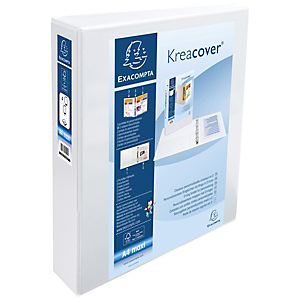 Exacompta Kreacover® Raccoglitore ad anelli, A4 Maxi, 4 anelli a D da 50 mm, 460 fogli, Copertine e dorso personalizzabili, Cartoncino con polipropilene, Bianco Exacompta Kreacover® Raccoglitore ad anelli, A4 Maxi, 4 anelli a D da 50 mm, 460 fogli, Copertine e dorso personalizzabili, Cartoncino con polipropilene, Bianco