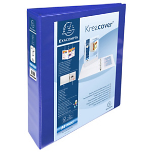 Exacompta Kreacover® Raccoglitore ad anelli, A4 Maxi, 4 anelli a D da 50 mm, 460 fogli, Copertine e dorso personalizzabili, Cartoncino con polipropilene, Blu Exacompta Kreacover® Raccoglitore ad anelli, A4 Maxi, 4 anelli a D da 50 mm, 460 fogli, Copertine e dorso personalizzabili, Cartoncino con polipropilene, Blu
