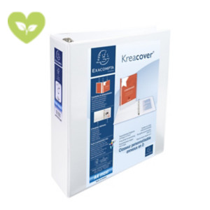 Exacompta Kreacover® Raccoglitore ad anelli, A4 Maxi, 4 anelli a D da 60 mm, 550 fogli, Copertine e dorso personalizzabili, Cartoncino con polipropilene, Bianco Exacompta Kreacover® Raccoglitore ad anelli, A4 Maxi, 4 anelli a D da 60 mm, 550 fogli, Copertine e dorso personalizzabili, Cartoncino con polipropilene, Bianco