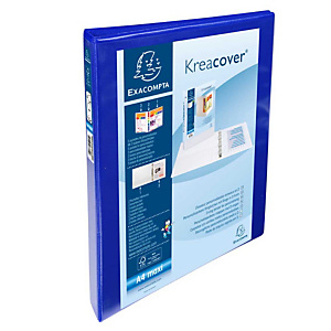 Exacompta Kreacover® Raccoglitore ad anelli, A4 Maxi, 4 anelli a D da 60 mm, 550 fogli, Copertine e dorso personalizzabili, Cartoncino con polipropilene, Blu Exacompta Kreacover® Raccoglitore ad anelli, A4 Maxi, 4 anelli a D da 60 mm, 550 fogli, Copertine e dorso personalizzabili, Cartoncino con polipropilene, Blu