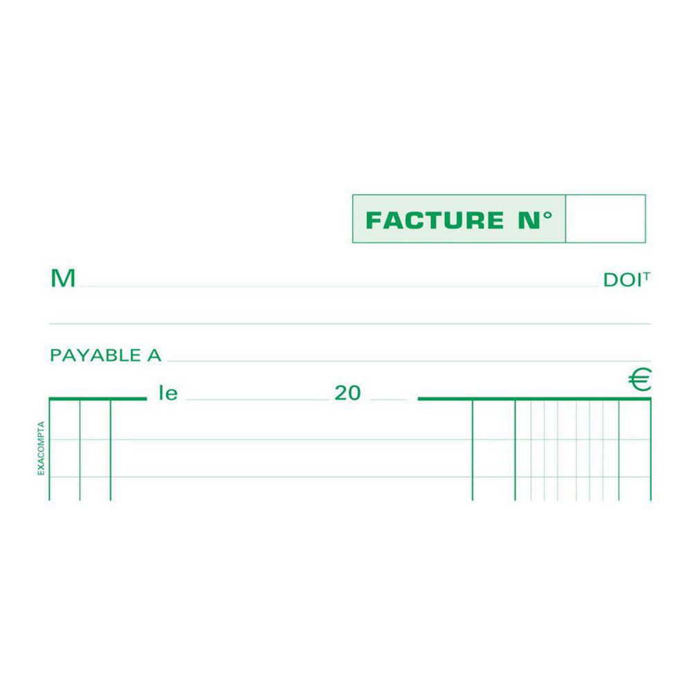 Exacompta Manifold FACTURES - 10,5 x 13,5 cm - 50 feuilles autocopiantes 2 exemplaires