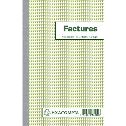 EXACOMPTA Manifold Factures 21x13,5cm 50 feuillets dupli auocopiants - 1