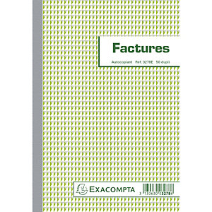 EXACOMPTA Manifold Factures avec mention TVA 21x14,8cm 50 feuillets dupli autocopiants