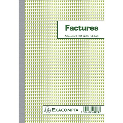 EXACOMPTA Manifold Factures avec mention TVA 21x14,8cm 50 feuillets dupli autocopiants - 1