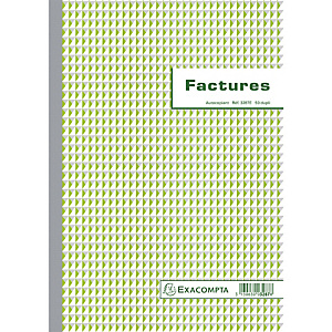 EXACOMPTA Manifold Factures avec mention TVA 29,7x21cm 50 feuillets dupli autocopiants