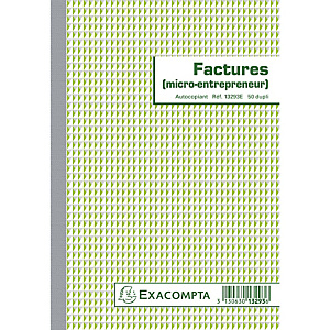 EXACOMPTA Manifolds Factures micro-entrepreneur 21x14,8cm - 50 feuillets autocopiants dupli