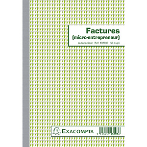 EXACOMPTA Manifolds Factures micro-entrepreneur 21x14,8cm - 50 feuillets autocopiants dupli EXACOMPTA Manifolds Factures micro-entrepreneur 21x14,8cm - 50 feuillets autocopiants dupli