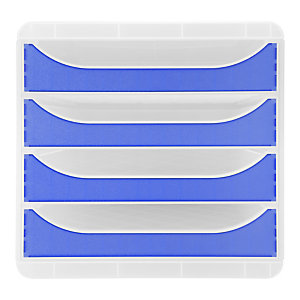EXACOMPTA Module de classement Big Box 4 tiroirs Chromaline - Bleu royal