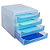 EXACOMPTA Module de classement Big Box 4 tiroirs Chromaline - Turquoise - 5