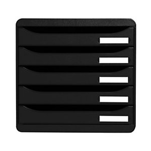 Exacompta Module de classement Big Box 5 tiroirs - corps et tiroirs noir