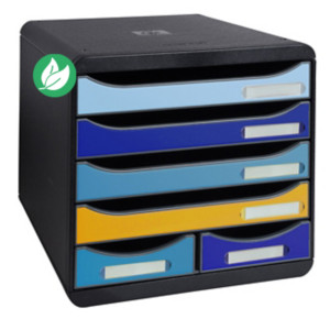 Exacompta Module de classement Big Box Bee Blue à la française - 6 tiroirs A4+ - Couleurs assorties Exacompta Module de classement Big Box Bee Blue à la française - 6 tiroirs A4+ - Couleurs assorties
