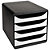 EXACOMPTA Module de classement Big Box glossy 4 tiroirs, A4+ - Noir, façades blanches - 1