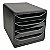 Exacompta Module de classement Big Box glossy 4 tiroirs, A4+ - Noir, façades noires - 1