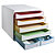 EXACOMPTA Module de classement Big Box Maxi 6 tiroirs Black Office - Blanc/arlequin - 4