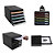 EXACOMPTA Module de classement Big Box Plus 5 tiroirs Black Office - Blanc/arlequin - 3