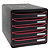 EXACOMPTA Module de classement Big Box Plus 5 tiroirs Black Office - Noir/framboise - 2