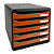 EXACOMPTA Module de classement Big Box Plus 5 tiroirs Iderama - Orange brillant - 1