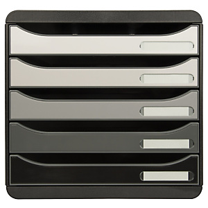 EXACOMPTA Module de classement Big Box Plus 5 tiroirs Shades of Grey - Nuances de gris EXACOMPTA Module de classement Big Box Plus 5 tiroirs Shades of Grey - Nuances de gris