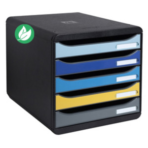 Exacompta Module de classement Big Box Plus Bee Blue - 5 tiroirs A4+ - Couleurs assorties Exacompta Module de classement Big Box Plus Bee Blue - 5 tiroirs A4+ - Couleurs assorties