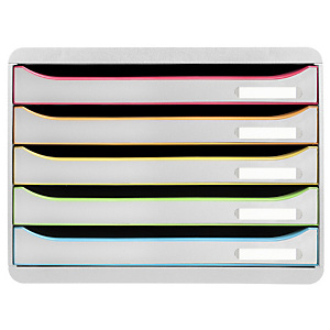 EXACOMPTA Module de classement Big Box Plus horizon 5 tiroirs Black Office - Blanc/arlequin EXACOMPTA Module de classement Big Box Plus horizon 5 tiroirs Black Office - Blanc/arlequin
