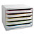EXACOMPTA Module de classement Big Box Plus horizon 5 tiroirs Black Office - Blanc/arlequin - 2