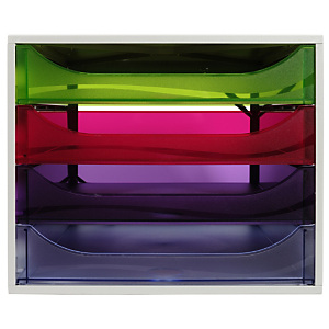 EXACOMPTA Module de classement Ecobox Office 4 tiroirs - Palette de 32 pièces assorties - Couleurs assorties EXACOMPTA Module de classement Ecobox Office 4 tiroirs - Palette de 32 pièces assorties - Couleurs assorties