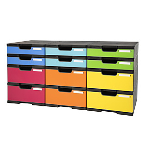 EXACOMPTA Module de classement Modulodoc - set 12 cases avec tiroirs Ecoblack - Arlequin EXACOMPTA Module de classement Modulodoc - set 12 cases avec tiroirs Ecoblack - Arlequin