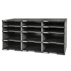 EXACOMPTA Module de classement Modulodoc - set 12 cases sans tiroirs Ecoblack - Gris foncé EXACOMPTA Module de classement Modulodoc - set 12 cases sans tiroirs Ecoblack - Gris foncé