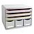 EXACOMPTA Module de classement Storebox 6 tiroirs Black Office - Blanc/arlequin - 2
