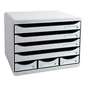 EXACOMPTA Module de classement Storebox 7 tiroirs Office - Gris lumière