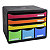 Exacompta module de classement à tiroirs Store-Box, 6 tiroirs format à l'talienne A4+ - Noir/Arlequin - 3