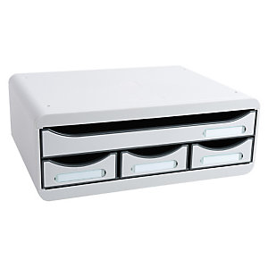 EXACOMPTA Module de classement Toolbox 4 tiroirs Office - Gris lumière
