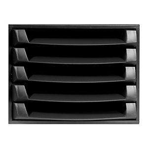 Exacompta Module à tiroirs A4 THE BOX Ecoblack, 5 tiroirs à ouverture, monobloc, 387 x 284 x 218 mm, noir