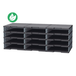 Exacompta Module à tiroirs MODULODOC Ecoblack, pour dossiers A4+, résistant aux charges lourdes, 363 x 305 x 135 mm, noir et gris souris (24 cases) Exacompta Module à tiroirs MODULODOC Ecoblack, pour dossiers A4+, résistant aux charges lourdes, 363 x 305 x 135 mm, noir et gris souris (24 cases)