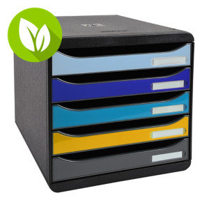 Exacompta Modulo Plus Bee Blue A4+, módulo 5 cajones, 278 x 347 x 271 mm, varios colores Exacompta Modulo Plus Bee Blue A4+, módulo 5 cajones, 278 x 347 x 271 mm, varios colores