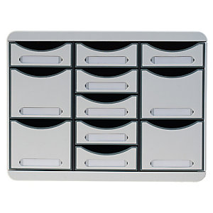 EXACOMPTA Moule de classement Storebox Multi 11 tiroirs Office - Gris lumière