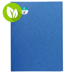 Exacompta Nature Future® Carpeta con 3 solapas sin tiras en cartón prensado 200 hojas tamaño A4 240 x 320 mm en azul