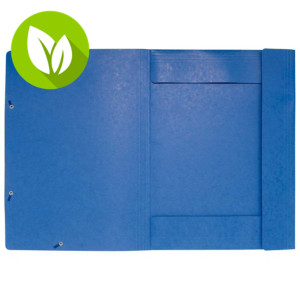 Exacompta Nature Future® carpeta con cierre elástico y 3 solapas en cartón prensado de 600 g/m², 200 hojas, tamaño A3, azul