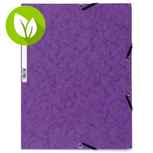 Exacompta Nature Future® Carpeta de gomas, A4, 3 solapas, 250 hojas, cartón prensado, violeta