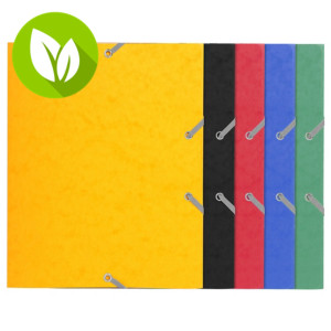 Exacompta Nature Future® Carpeta de gomas, A5, 3 solapas, lomo 15 mm, 150 hojas, cartulina ecológica, colores surtidos