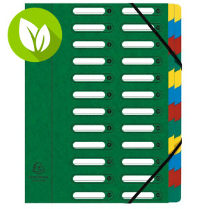 Exacompta Nature Future® Harmonika® Clasificador con compartimentos con lomo expansible y ventanas troqueladas en cartón prensado tamaño A4 de 840 hojas 24 compartimentos de 240 x 320 mm verde Exacompta Nature Future® Harmonika® Clasificador con compartimentos con lomo expansible y ventanas troqueladas en cartón prensado tamaño A4 de 840 hojas 24 compartimentos de 240 x 320 mm verde