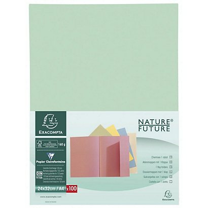 EXACOMPTA Nature Future® Jura 160 1 klep map A4 200 vellen 240 x 320 mm karton lichtgroen verpakking van 100