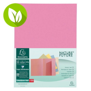 Exacompta Nature Future® Jura 160 Subcarpeta con 1 solapa en cartón prensado para 200 hojas tamaño A4 de 240 x 320 mm en rosa