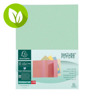 Exacompta Nature Future® Jura 160 Subcarpeta con 1 solapa en cartón prensado para 200 hojas tamaño A4 de 240 x 320 mm en verde suave