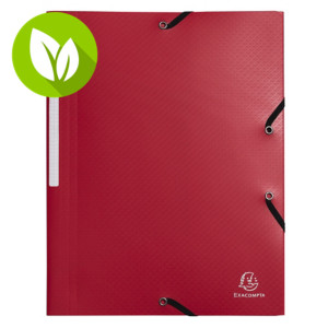 EXACOMPTA Opak Carpeta de gomas y 3 solapas, polipropileno reciclado, A4, rojo EXACOMPTA Opak Carpeta de gomas y 3 solapas, polipropileno reciclado, A4, rojo
