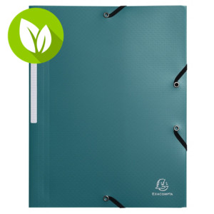 EXACOMPTA Opak Carpeta de gomas y 3 solapas, polipropileno reciclado, A4, verde EXACOMPTA Opak Carpeta de gomas y 3 solapas, polipropileno reciclado, A4, verde